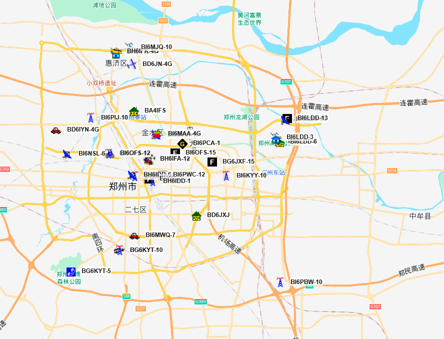 aprs.fi 上显示的 iGate 台站截图